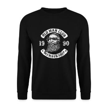 1990 Anniversaire Old Man Club depuis - Sweat-shirt Unisexe - noir - Devant - Alina (178cm) & Michal (187cm)
