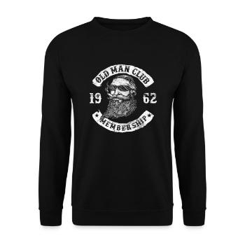 1962 Anniversaire Old Man Club depuis - Sweat-shirt Unisexe - noir - Devant - Alina (178cm) & Michal (187cm)