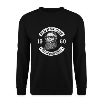 1960 Anniversaire Old Man Club depuis - Sweat-shirt Unisexe - noir - Devant - Alina (178cm) & Michal (187cm)