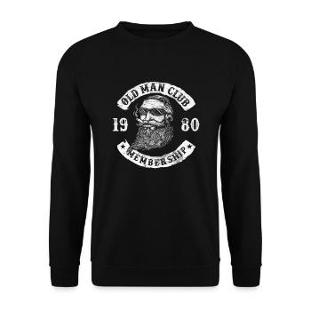 1980 Anniversaire Old Man Club depuis - Sweat-shirt Unisexe - noir - Devant - Alina (178cm) & Michal (187cm)