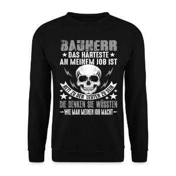 Constructeur Maison Construire Sa propre maison Couronner la cérémonie Constructeurs - Sweat-shirt Unisexe - noir - Devant - Alina (178cm) & Michal (187cm)