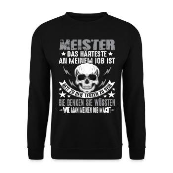 Maître artisan Exam Master Pass Dicton - Sweat-shirt Unisexe - noir - Devant - Alina (178cm) & Michal (187cm)