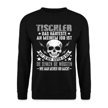 Maître charpentier charpentier Dicton d’artisanat de charpentier - Sweat-shirt Unisexe - noir - Devant - Alina (178cm) & Michal (187cm)
