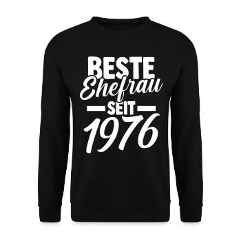 Valentine's Day Best Wife Since 1976 - Unisex Sweatshirt - black - Front - Alina (178cm) & Michal (187cm)