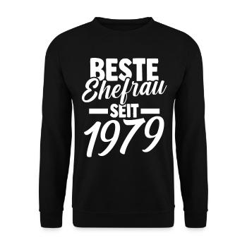 Valentine's Day Best Wife Since 1979 - Unisex Sweatshirt - black - Front - Alina (178cm) & Michal (187cm)