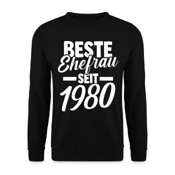 Valentinstag Beste Ehefrau Seit 1980 - Unisex Pullover - Schwarz - Vorne - Alina (178cm) & Michal (187cm)