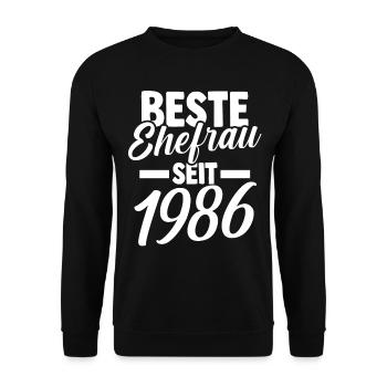 Valentinstag Beste Ehefrau Seit 1986 - Unisex Pullover - Schwarz - Vorne - Alina (178cm) & Michal (187cm)
