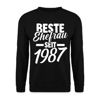 Meilleure épouse de la Saint-Valentin depuis 1987 - Sweat-shirt Unisexe - noir - Devant - Alina (178cm) & Michal (187cm)