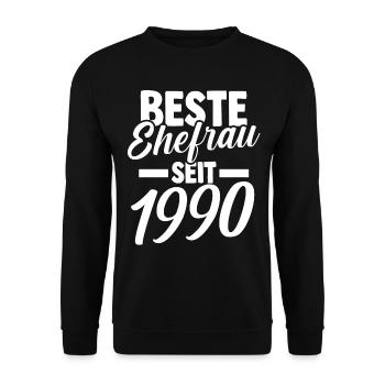 Valentine's Day Best Wife Since 1990 - Unisex Sweatshirt - black - Front - Alina (178cm) & Michal (187cm)