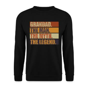 Grandad The Man The Myth The Legend - Unisex Sweatshirt - black - Front - Alina (178cm) & Michal (187cm)