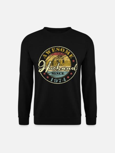 50ter Hochzeitstag toller Ehemann seit 1974 Retro - Unisex Pullover - Schwarz