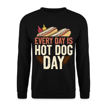 Hot Dog Adult Every Day Is Hot Dog - Unisex Sweatshirt - black - Front - Alina (178cm) & Michal (187cm)