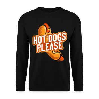 Hot Dog Adult Hot Dogs Please - Unisex Sweatshirt - black - Front - Alina (178cm) & Michal (187cm)