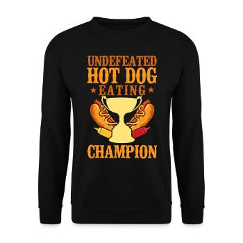 Hot Dog Adulte Hot-Dog Invaincu - Sweat-shirt Unisexe - noir - Devant - Alina (178cm) & Michal (187cm)