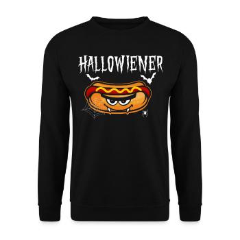 Hot Dog Adult Halloween Pun - Unisex Pullover - Schwarz - Vorne - Alina (178cm) & Michal (187cm)