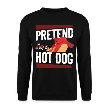 Hot Dog Adulte Faire semblant d’être un Hot - Sweat-shirt Unisexe - noir - Devant - Alina (178cm) & Michal (187cm)