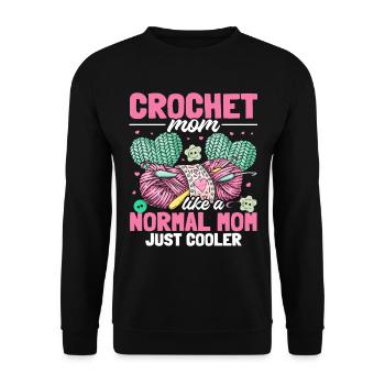 Crochet maman comme une maman normale juste plus cool - Croche - Sweat-shirt Unisexe - noir - Devant - Alina (178cm) & Michal (187cm)
