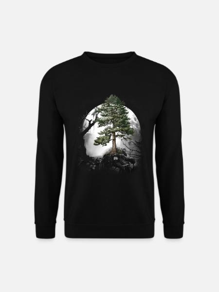 Wald Wildnis Nadelwald Baum Kiefer Halloween Bäume - Unisex Pullover - Schwarz