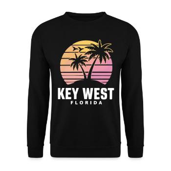 Key West Florida Sunset Design - Unisex Sweatshirt - black - Front - Alina (178cm) & Michal (187cm)