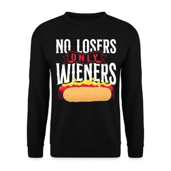 Hot Dog Jeu de mots pour adultes Pas de perdants seulement - Sweat-shirt Unisexe - noir - Devant - Alina (178cm) & Michal (187cm)