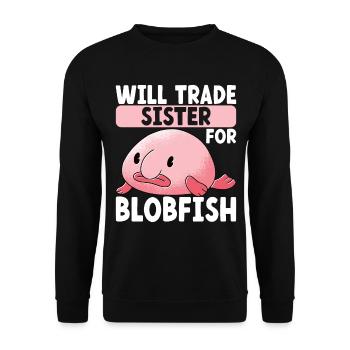 Süßer Blobfisch Hässlicher Fisch - Unisex Pullover - Schwarz - Vorne - Alina (178cm) & Michal (187cm)