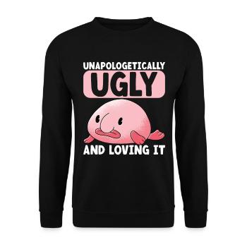 Poisson blob mignon poisson laid - Sweat-shirt Unisexe - noir - Devant - Alina (178cm) & Michal (187cm)