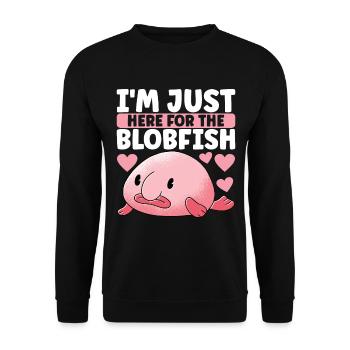 Poisson blob mignon poisson laid - Sweat-shirt Unisexe - noir - Devant - Alina (178cm) & Michal (187cm)