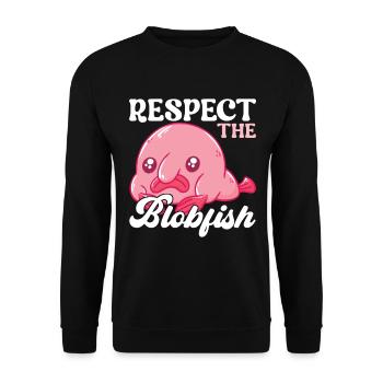 Poisson blob mignon poisson laid - Sweat-shirt Unisexe - noir - Devant - Alina (178cm) & Michal (187cm)