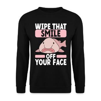 Süßer Blobfisch Hässlicher Fisch - Unisex Pullover - Schwarz - Vorne - Alina (178cm) & Michal (187cm)
