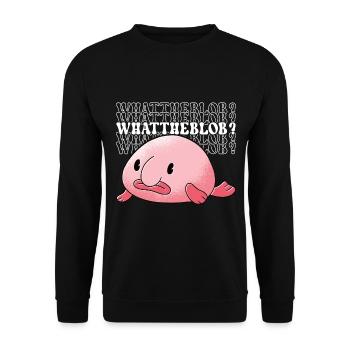 Poisson blob mignon poisson laid - Sweat-shirt Unisexe - noir - Devant - Alina (178cm) & Michal (187cm)