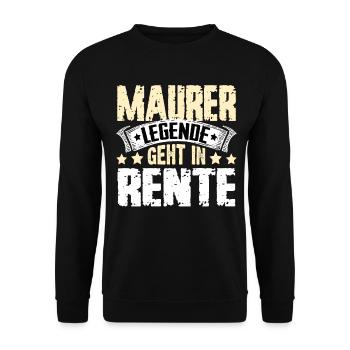Maurer legend retires - Unisex Sweatshirt - black - Front - Alina (178cm) & Michal (187cm)