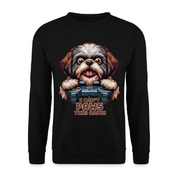 Dog gamers, Dog game freak shih tzu - Unisex Sweatshirt - black - Front - Alina (178cm) & Michal (187cm)