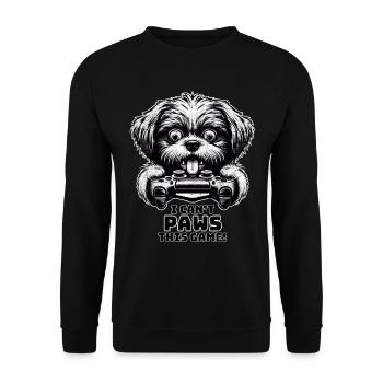Crazy Shih Tsu dog gamefreak gamers - Unisex Sweatshirt - black - Front - Alina (178cm) & Michal (187cm)