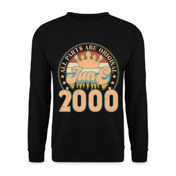 June 2000. June 2000 Birthday Gift. June - Unisex Sweatshirt - black - Front - Alina (178cm) & Michal (187cm)