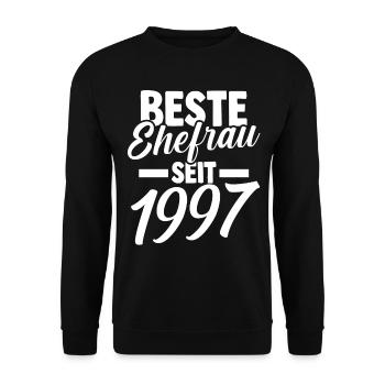Meilleure épouse de la Saint-Valentin depuis 1997 - Sweat-shirt Unisexe - noir - Devant - Alina (178cm) & Michal (187cm)
