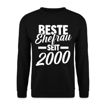 Valentinstag Beste Ehefrau Seit 2000 - Unisex Pullover - Schwarz - Vorne - Alina (178cm) & Michal (187cm)