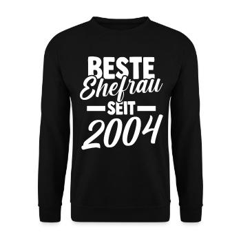 Valentine's Day Best Wife Since 2004 - Unisex Sweatshirt - black - Front - Alina (178cm) & Michal (187cm)