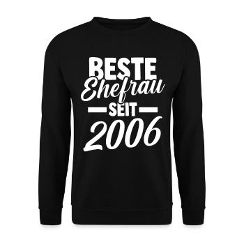 Valentinstag Beste Ehefrau Seit 2006 - Unisex Pullover - Schwarz - Vorne - Alina (178cm) & Michal (187cm)
