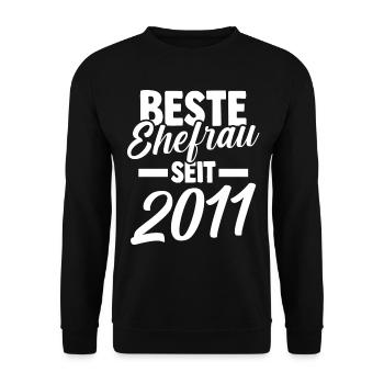 Meilleure épouse de la Saint-Valentin depuis 2011 - Sweat-shirt Unisexe - noir - Devant - Alina (178cm) & Michal (187cm)