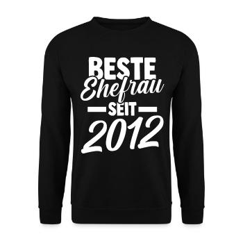 Valentinstag Beste Ehefrau Seit 2012 - Unisex Pullover - Schwarz - Vorne - Alina (178cm) & Michal (187cm)
