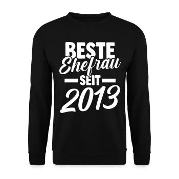 Valentinstag Beste Ehefrau Seit 2013 - Unisex Pullover - Schwarz - Vorne - Alina (178cm) & Michal (187cm)