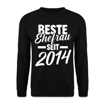 Valentine's Day Best Wife Since 2014 - Unisex Sweatshirt - black - Front - Alina (178cm) & Michal (187cm)