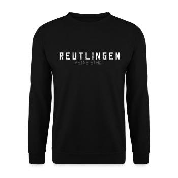 Reutlingen Meine Stadt - Unisex Pullover - Schwarz - Vorne - Alina (178cm) & Michal (187cm)