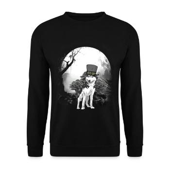 Wehrwolf Wolf Wolves Halloween Medieval Dog - Unisex Sweatshirt - black - Front - Alina (178cm) & Michal (187cm)