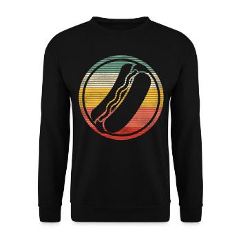 Hot Dog Adulte Rétro Vintage - Sweat-shirt Unisexe - noir - Devant - Alina (178cm) & Michal (187cm)