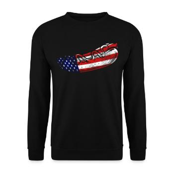 Hot-dog Adulte Drapeau américain - Sweat-shirt Unisexe - noir - Devant - Alina (178cm) & Michal (187cm)