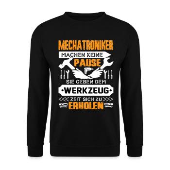 Mechatronics engineers don't take a break - Unisex Sweatshirt - black - Front - Alina (178cm) & Michal (187cm)