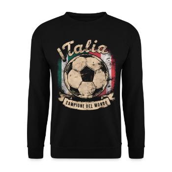 Maillot Italie 2024 Italie Italie Rome Turin Milan - Sweat-shirt Unisexe - noir - Devant - Alina (178cm) & Michal (187cm)