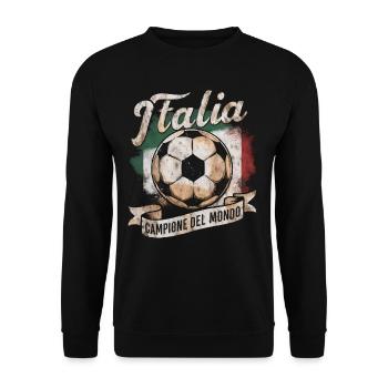 Maillot Italie 2024 Italie Italie Rome Turin Milan - Sweat-shirt Unisexe - noir - Devant - Alina (178cm) & Michal (187cm)