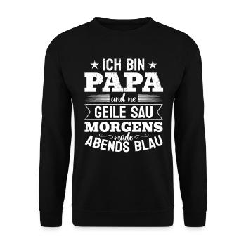 Je suis papa et un - Fête des pères Papa Fête des pères - Sweat-shirt Unisexe - noir - Devant - Alina (178cm) & Michal (187cm)